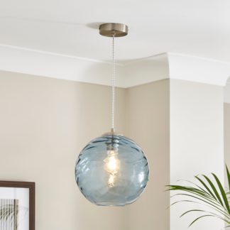 An Image of Aqua 1 Light Pendant Ceiling Fitting Aqua (Blue)