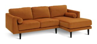 An Image of Habitat Jacob Fabric Right Hand Corner Sofa - Orange