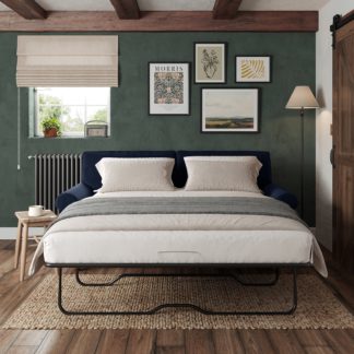 An Image of Bettie Velvet Sofa Bed Luxe Velvet Luxe Navy