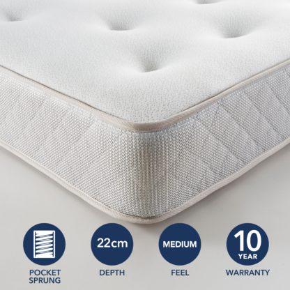 An Image of Fogarty 8mm Memory Foam 1000 Pocket Sprung Mattress White