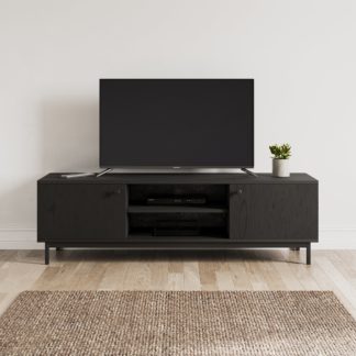 An Image of Fulton Black Wide TV Stand Black