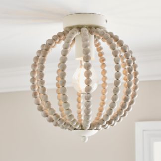 An Image of Clarice Beaded 1 Light Flush Ceiling Fitting White