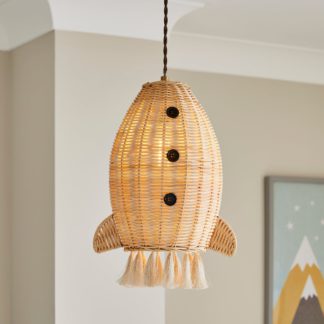 An Image of Rocket Easy Fit Pendant Light Natural