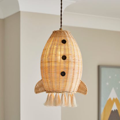 An Image of Rocket Easy Fit Pendant Light Natural