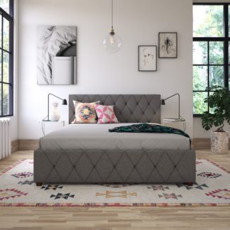 An Image of Cosmo Elizabeth Linen Bed Grey