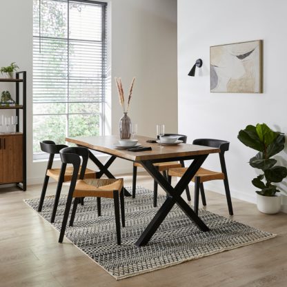 An Image of Ezra Extending Dining Table, 160 x 200cm Black