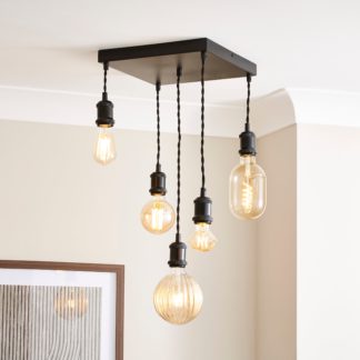 An Image of Keates 5 Light Flush Ceiling Fitting Black