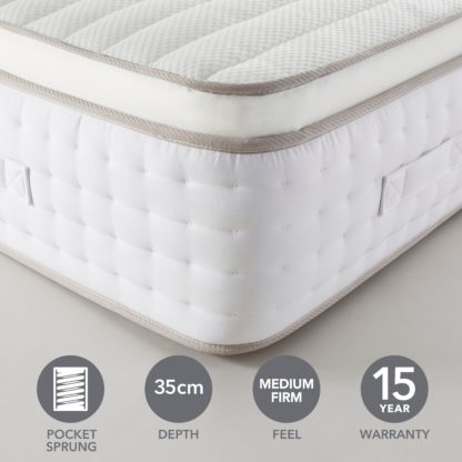 An Image of Hotel Gel Pillow Top 2000 Pocket Sprung Mattress White
