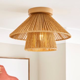 An Image of Kabir String Tiered Semi Flush Fitting Brown