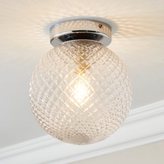 An Image of Vaughn 1 Light Globe Flush Ceiling Fitting Silver