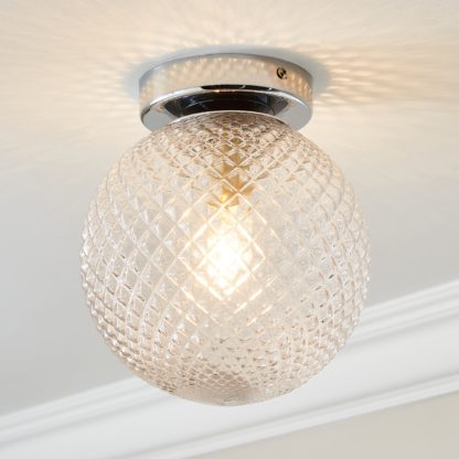 An Image of Vaughn 1 Light Globe Flush Ceiling Fitting Silver