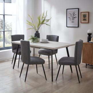 An Image of Zuri Rectangle Extending Dining Table, 150cm to 180cm Concrete Effect Grey