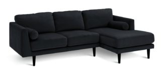 An Image of Habitat Jacob Fabric Right Hand Corner Sofa - Black