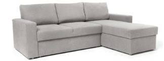 An Image of Argos Home Miller Fabric Right Hand Corner Sofa Bed- Natural