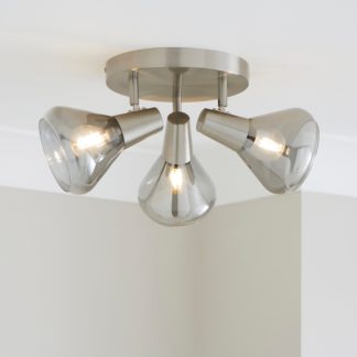 An Image of Wolston 3 Light Glass Spotlight Grey