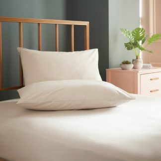 An Image of Cosmo Living Plain Cream Fitted Sheet - Double
