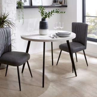 An Image of Zuri Round Dining Table, 100cm Concrete Effect Grey