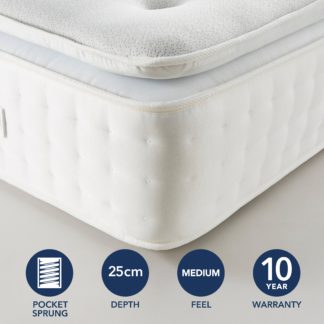An Image of Fogarty Memory Foam Pillow Top 1000 Pocket Sprung Mattress White