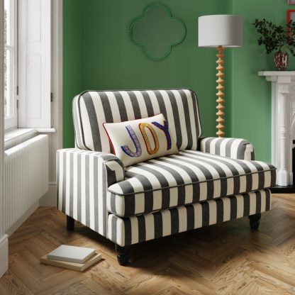 An Image of Beatrice Woven Stripe Snuggle Chair Woven Stripe Coral