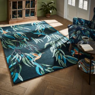 An Image of Kingfisher Wool Rug Navy