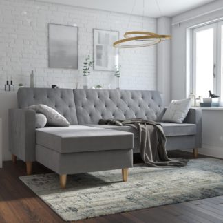 An Image of Cosmo Liberty Chenille Futon Grey