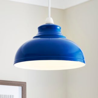 An Image of Galley Easy Fit Ceiling Light Pendant, 29cm Blue