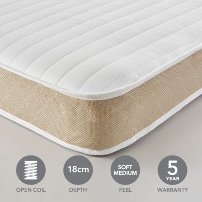 An Image of Dunelm Rolled Open Coil Mattress White