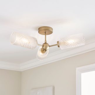 An Image of Christie 3 Light Semi Flush Ceiling Fitting Brown