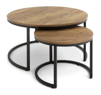 An Image of Habitat Nomad Nest of 2 Tables - Oak