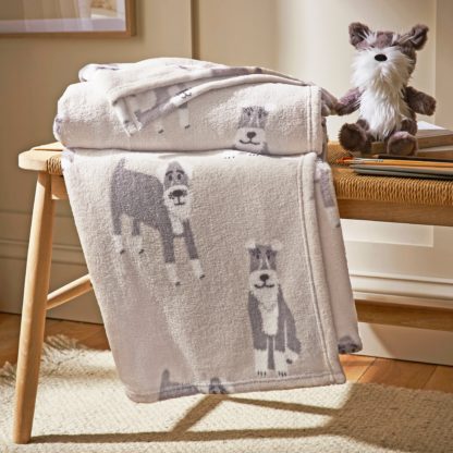 An Image of Cyril Schnauzer Fleece Throw 120cm x 150cm Grey