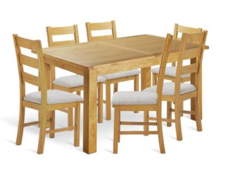 An Image of Argos Home Ashwell Oak Dining Table & 6 Ashwell Chairs