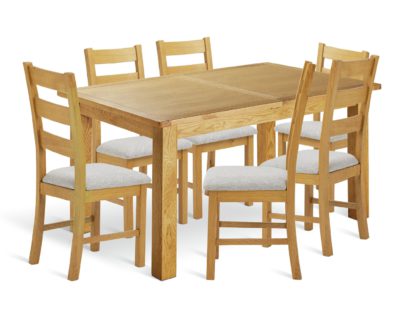 An Image of Argos Home Ashwell Oak Dining Table & 6 Ashwell Chairs