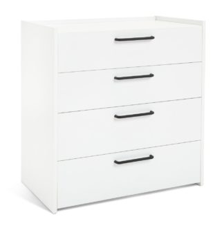 An Image of Habitat Oldham Wide 4 Chest of Drawer - White