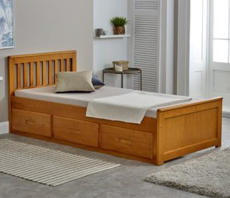 An Image of Mission - Single - Storage Bed - Honey Pine - Wood - 3ft