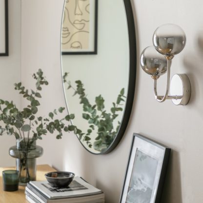 An Image of Argos Home Kensington Metal 2 Light Wall Light - Nickel