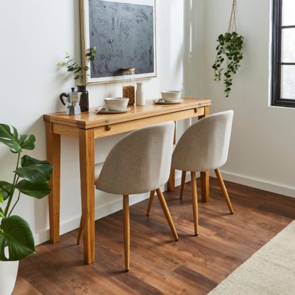 An Image of Maddox Console Dining Table, Oak Natural