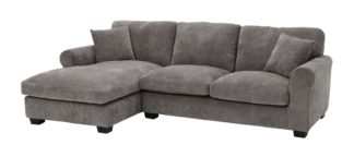 An Image of Argos Home Taylor Fabric Left Hand Corner Sofa - Charcoal
