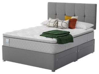 An Image of Sealy Abbot Pillowtop Double 4 Drawer Divan Bed - Grey