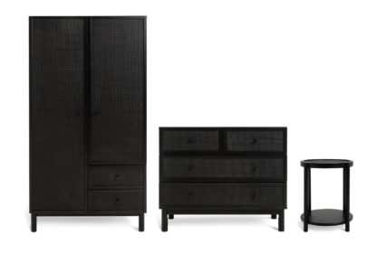 An Image of Habitat Simone 3 Piece 2 Door Wardrobe Set - Black