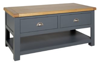 An Image of Habitat Kent 2 Drawer Coffee Table - Grey & Oak
