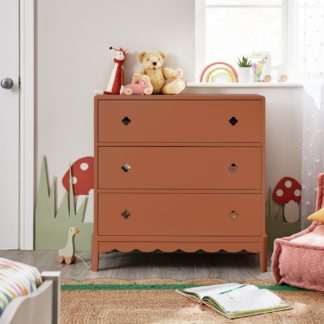 An Image of Habitat Kids Serena 3 Drawer Chest of Drawers - Rust