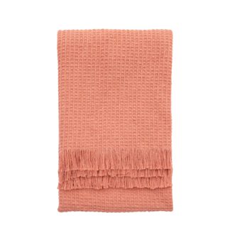 An Image of Kilbar Waffle Blush Throw Blush (Pink)