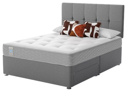 An Image of Sealy Newman Support Double 4 Drawer Divan Bed - Grey