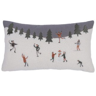 An Image of Embroidery Boucle Ski Cushion - 30x50cm