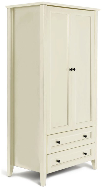 An Image of Habitat Kingham 2 Door 2 Drawer Wardrobe - Ivory