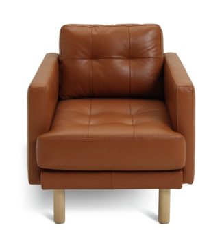 An Image of Habitat Newell Leather Armchair - Tan