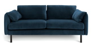 An Image of Habitat Bexley Fabric 3 Seater Sofa in a Box - Navy