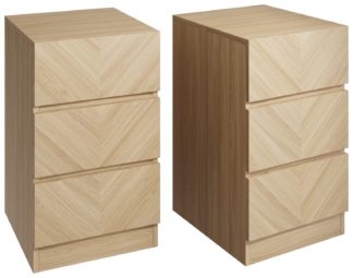 An Image of GFW Catania 3 Drawer 2 Bedside Table - Oak