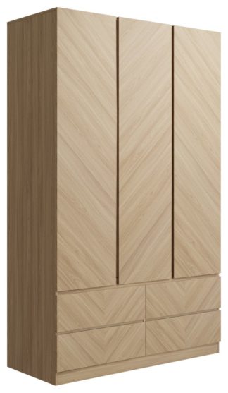 An Image of GFW Catania 3 Door 4 Drawer Wardrobe - Oak