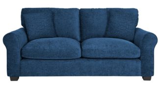An Image of Argos Home Taylor Fabric 3 Seater Sofa - Navy